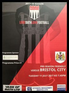 Bath City v Bristol City 11-07-2017 Programme